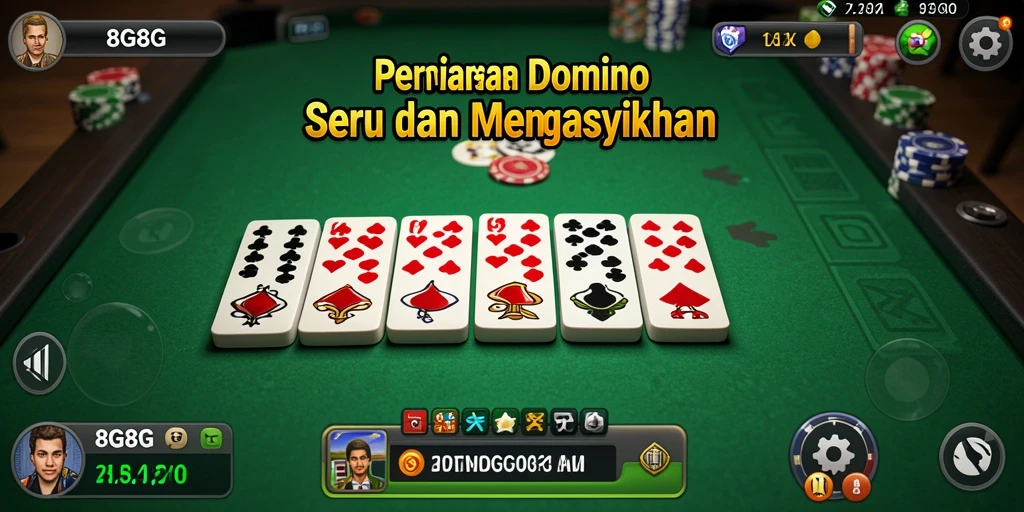 Tampilan gameplay seru dari 8G8G dalam permainan Domino.