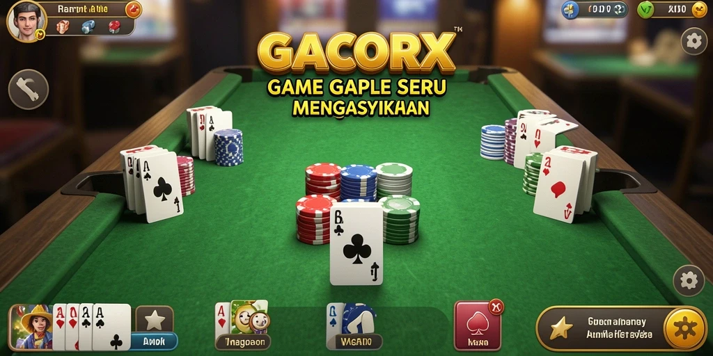 Gameplay seru GACORX dalam permainan Gaple yang mendebarkan.
