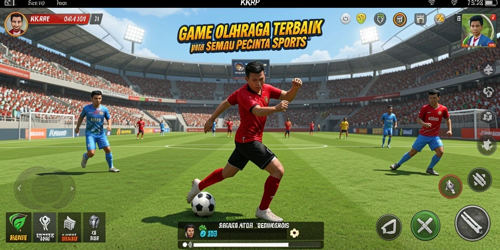 Screenshot gameplay KKRP menampilkan aksi mendebarkan dalam olahraga.