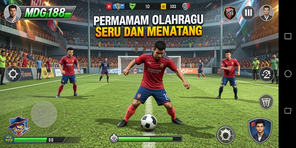 Screenshot utama MDG188 menampilkan serunya gameplay olahraga.