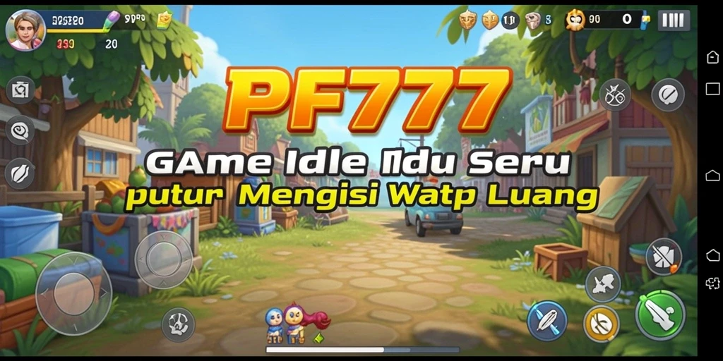 Tampilan gameplay seru dari PF777 yang menampilkan kemajuan pengumpulan sumber daya.